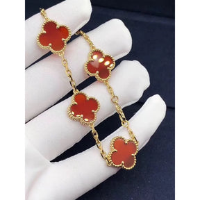 Bracelet Vintage Alhambra 5 Trèfles Rouge