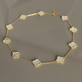 Collier Vintage Alhambra 10 Trèfles Blancs