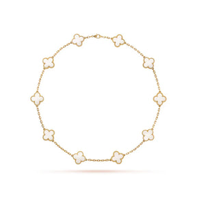 Collier Vintage Alhambra 10 Trèfles Blancs