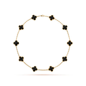 Collier Vintage Alhambra 10 Trèfles Noir