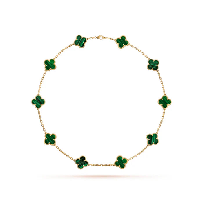 Collier Vintage Alhambra 10 Trèfles Vert